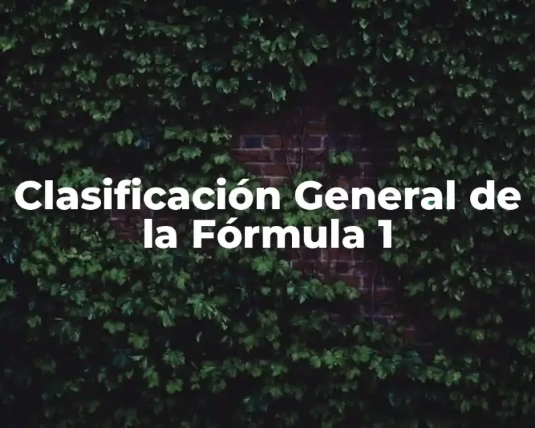 Clasificación General de la Fórmula 1