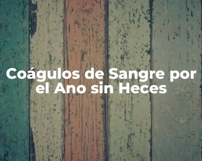 Coágulos de Sangre por el Ano sin Heces