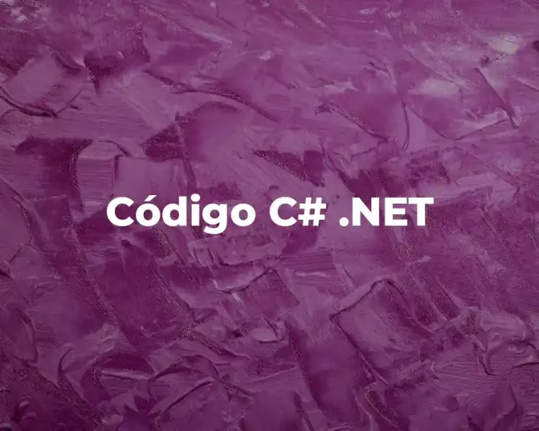 Código C# .NET