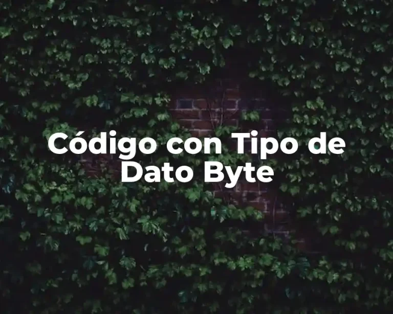 Código con Tipo de Dato Byte