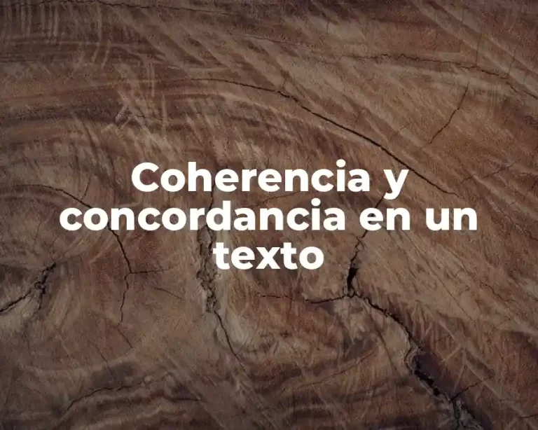 Coherencia y concordancia en un texto