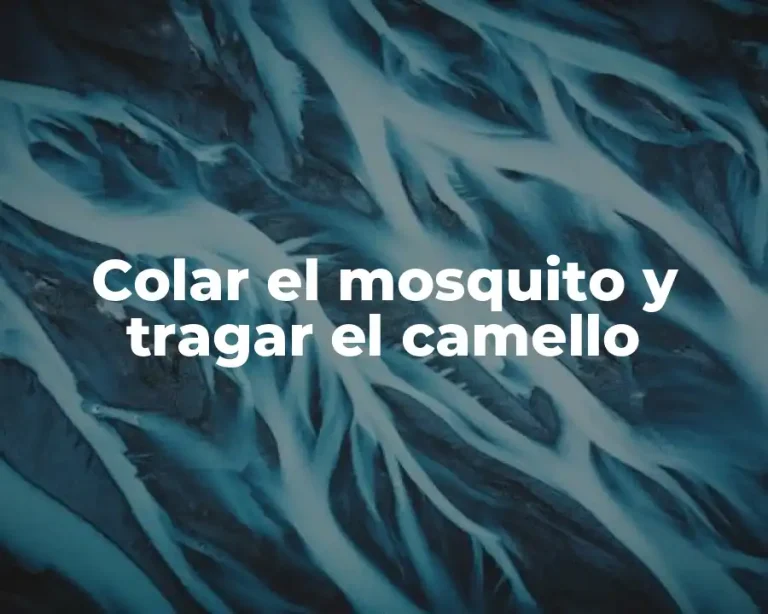 Colar el mosquito y tragar el camello