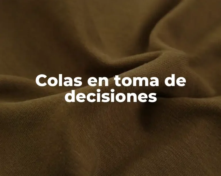 Colas en toma de decisiones