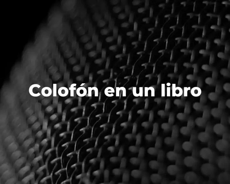 Colofón en un libro