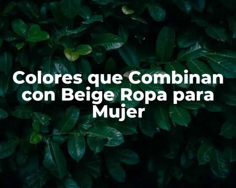 Colores que Combinan con Beige Ropa para Mujer