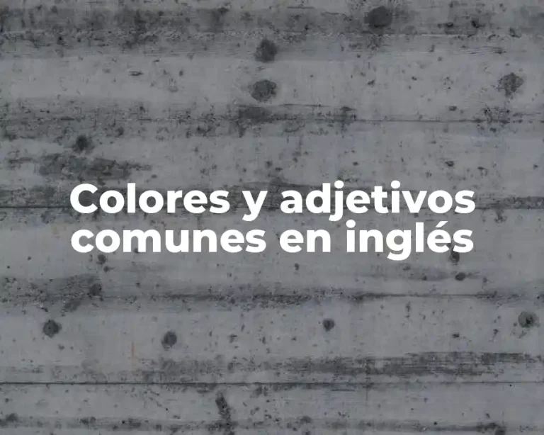 Colores y adjetivos comunes en inglés