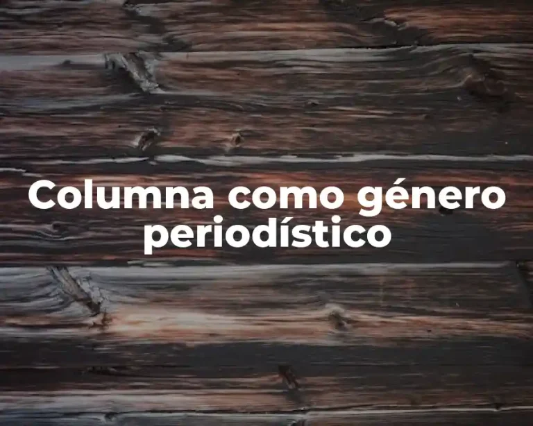 Columna como género periodístico