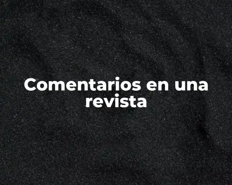 Comentarios en una revista