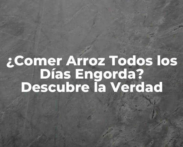 ¿Comer Arroz Todos los Días Engorda? Descubre la Verdad