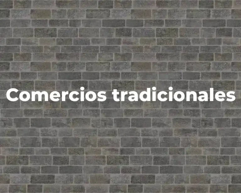 Comercios tradicionales