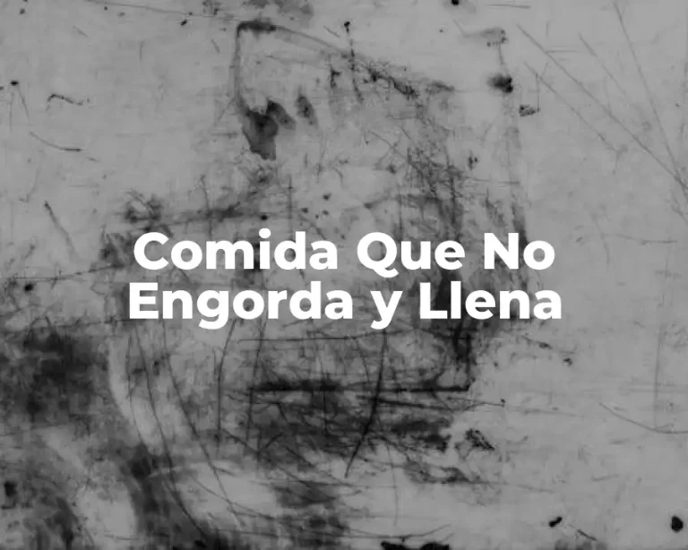 Comida Que No Engorda y Llena