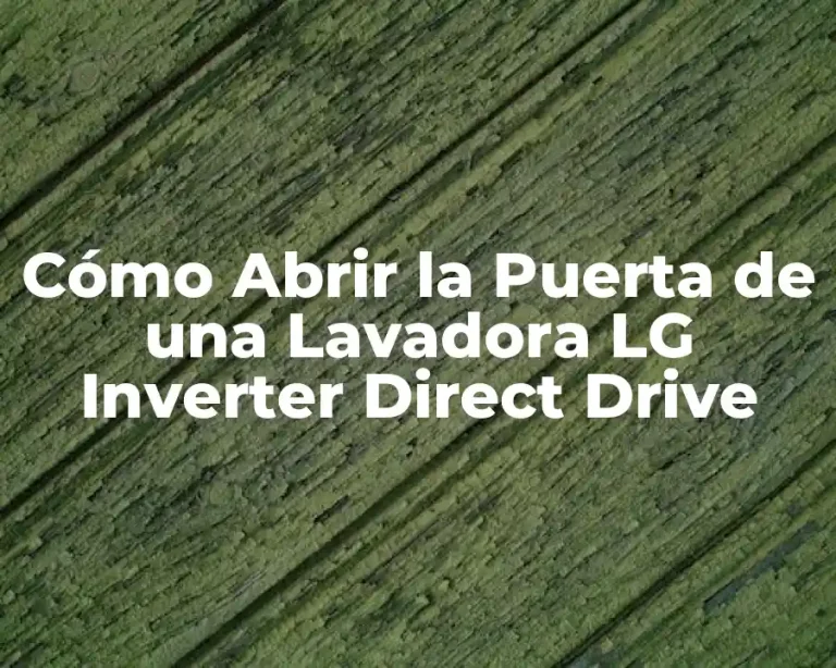 Cómo Abrir la Puerta de una Lavadora LG Inverter Direct Drive