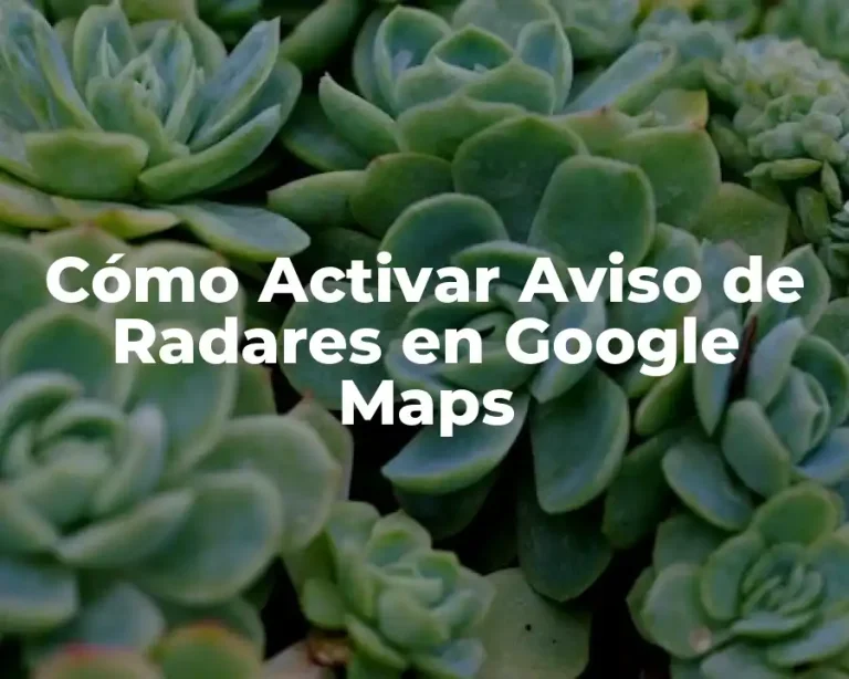 Cómo Activar Aviso de Radares en Google Maps