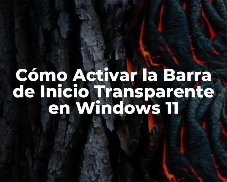 Cómo Activar la Barra de Inicio Transparente en Windows 11