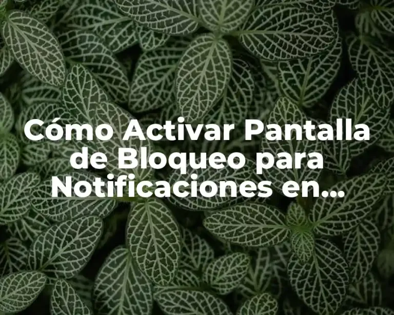Cómo Activar Pantalla de Bloqueo para Notificaciones en Android y iOS