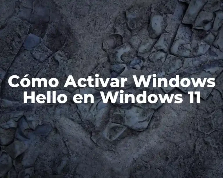 Cómo Activar Windows Hello en Windows 11