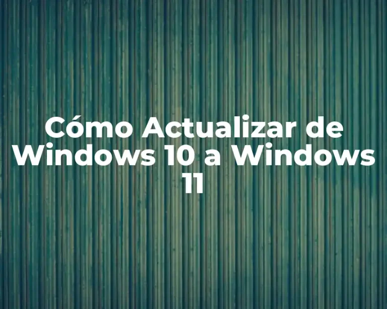 Cómo Actualizar de Windows 10 a Windows 11
