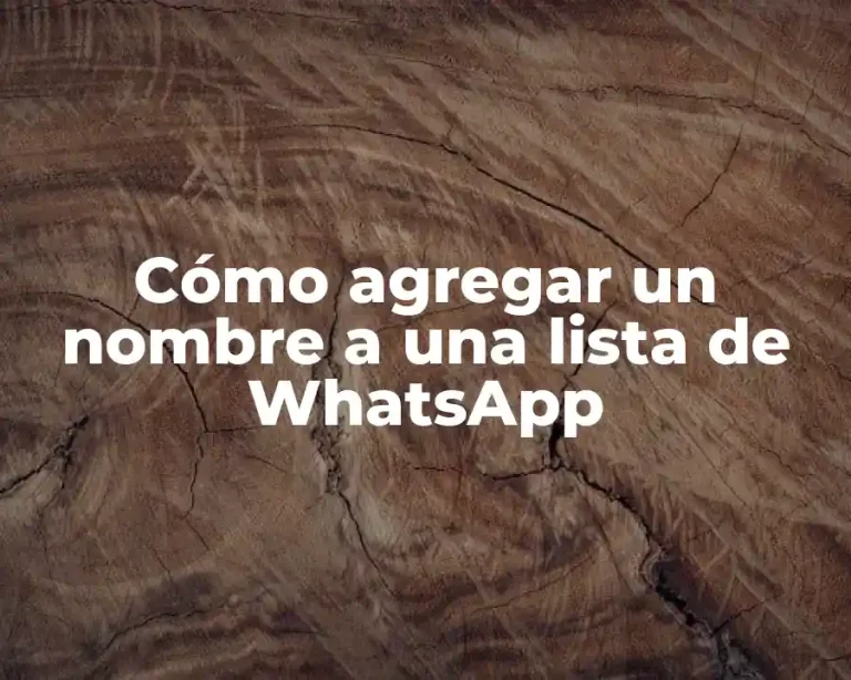 Cómo agregar un nombre a una lista de WhatsApp