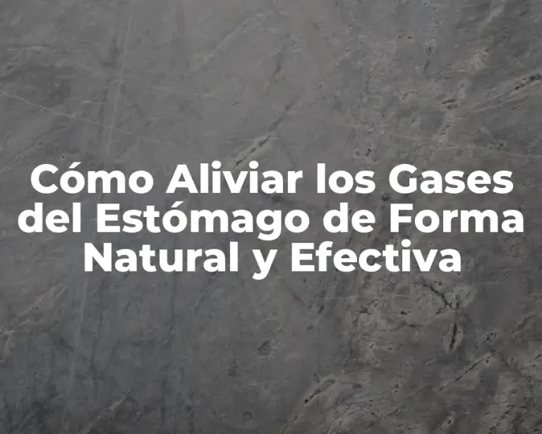 Cómo Aliviar los Gases del Estómago de Forma Natural y Efectiva