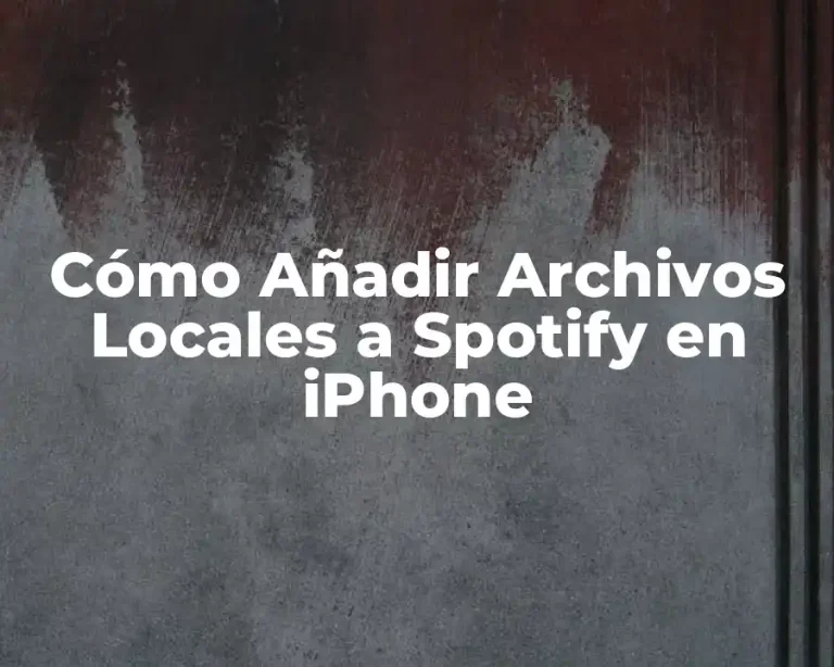 Cómo Añadir Archivos Locales a Spotify en iPhone