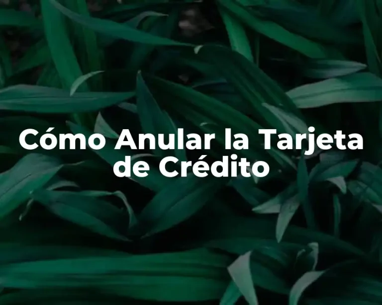 Cómo Anular la Tarjeta de Crédito