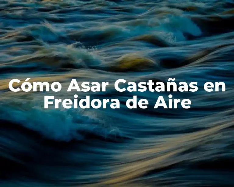 Cómo Asar Castañas en Freidora de Aire