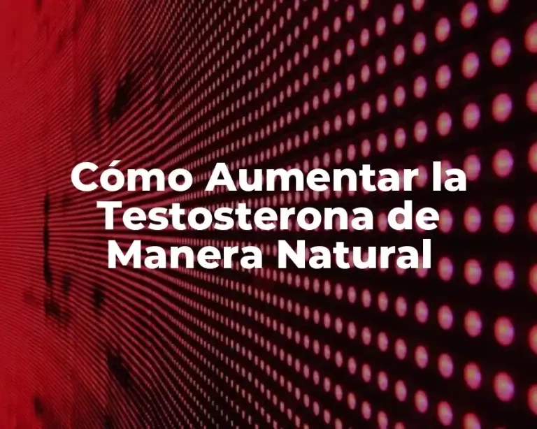 Cómo Aumentar la Testosterona de Manera Natural