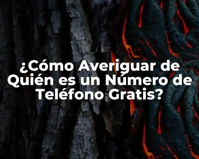 ¿Cómo Averiguar de Quién es un Número de Teléfono Gratis?