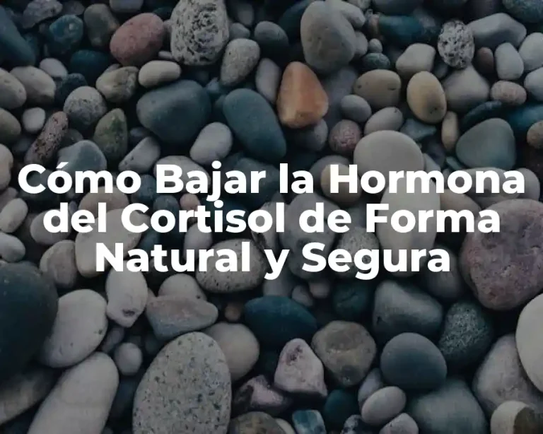 Cómo Bajar la Hormona del Cortisol de Forma Natural y Segura