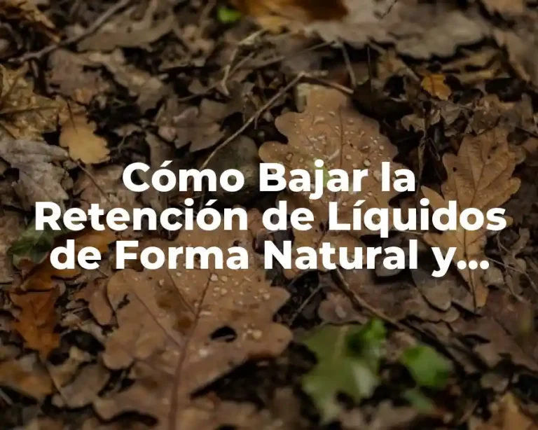 Cómo Bajar la Retención de Líquidos de Forma Natural y Segura