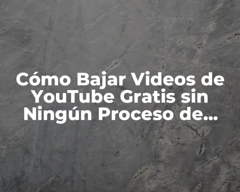 Cómo Bajar Videos de YouTube Gratis sin Ningún Proceso de Registro