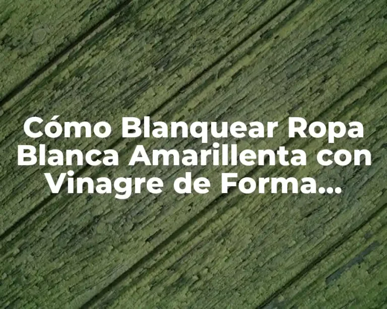 Cómo Blanquear Ropa Blanca Amarillenta con Vinagre de Forma Natural y Efectiva