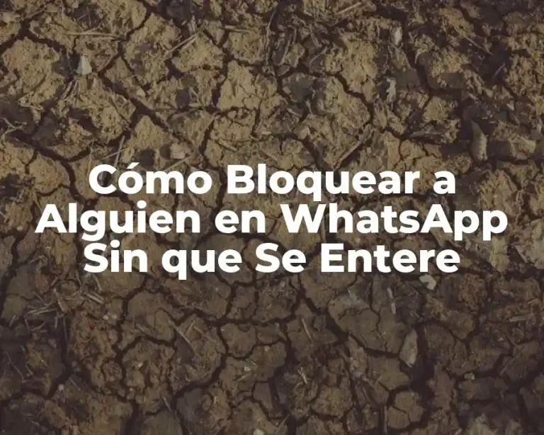 Cómo Bloquear a Alguien en WhatsApp Sin que Se Entere