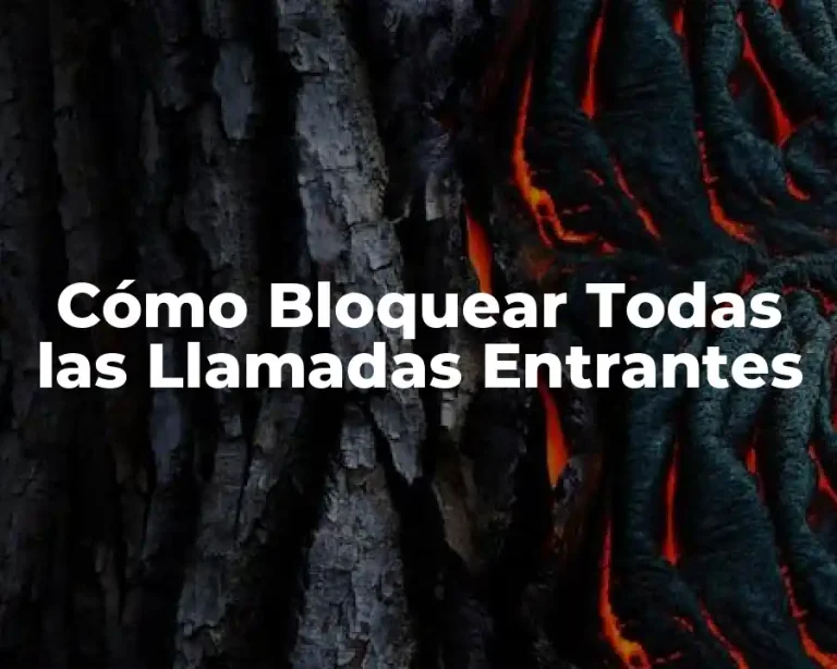 Cómo Bloquear Todas las Llamadas Entrantes