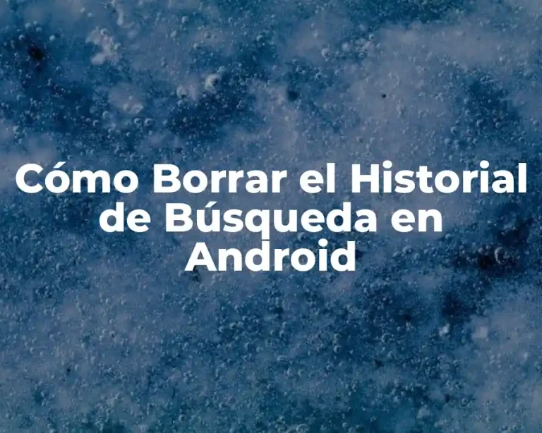 Cómo Borrar el Historial de Búsqueda en Android