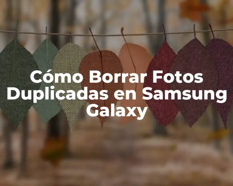 Cómo Borrar Fotos Duplicadas en Samsung Galaxy