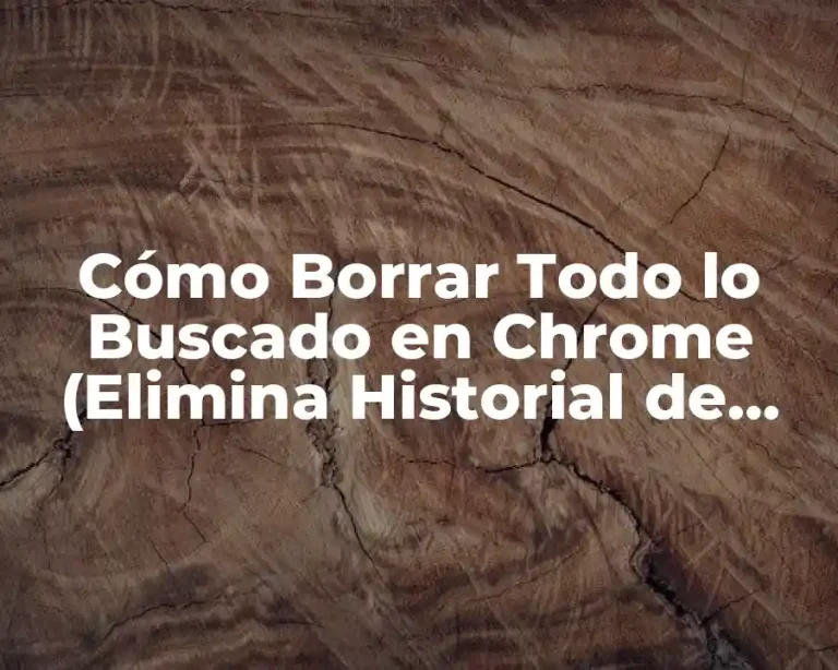 Cómo Borrar Todo lo Buscado en Chrome (Elimina Historial de Navegación)