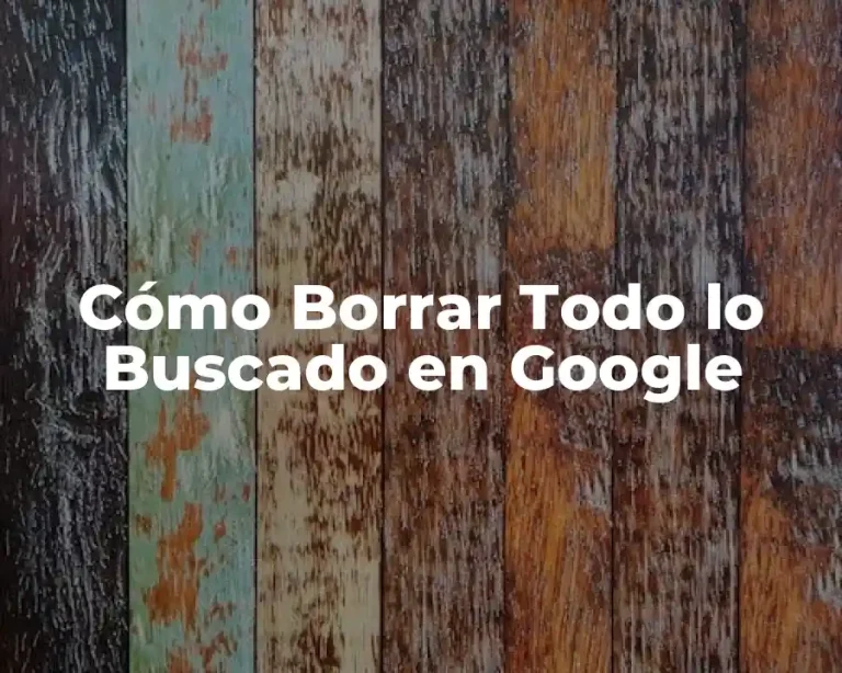Cómo Borrar Todo lo Buscado en Google