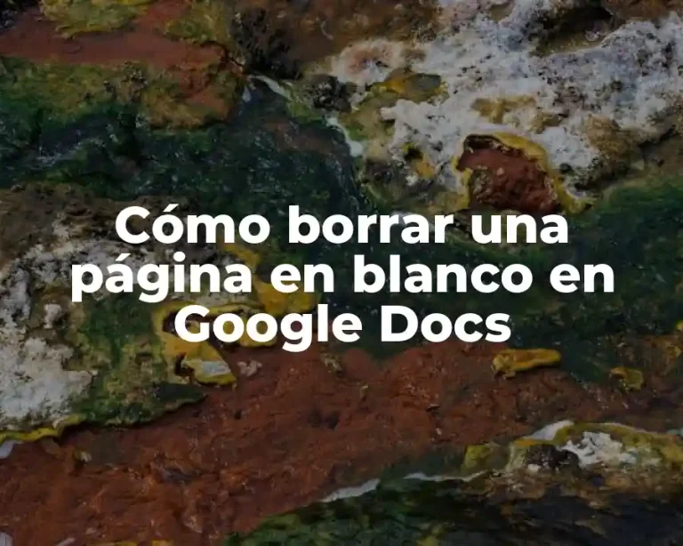 Cómo borrar una página en blanco en Google Docs