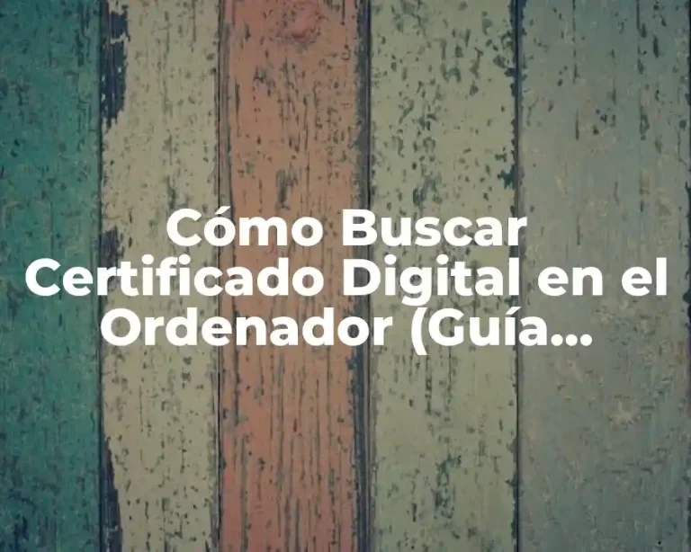 Cómo Buscar Certificado Digital en el Ordenador (Guía Completa)