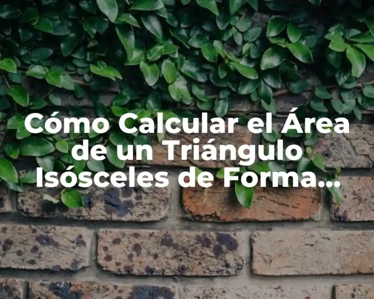 Cómo Calcular el Área de un Triángulo Isósceles de Forma Fácil