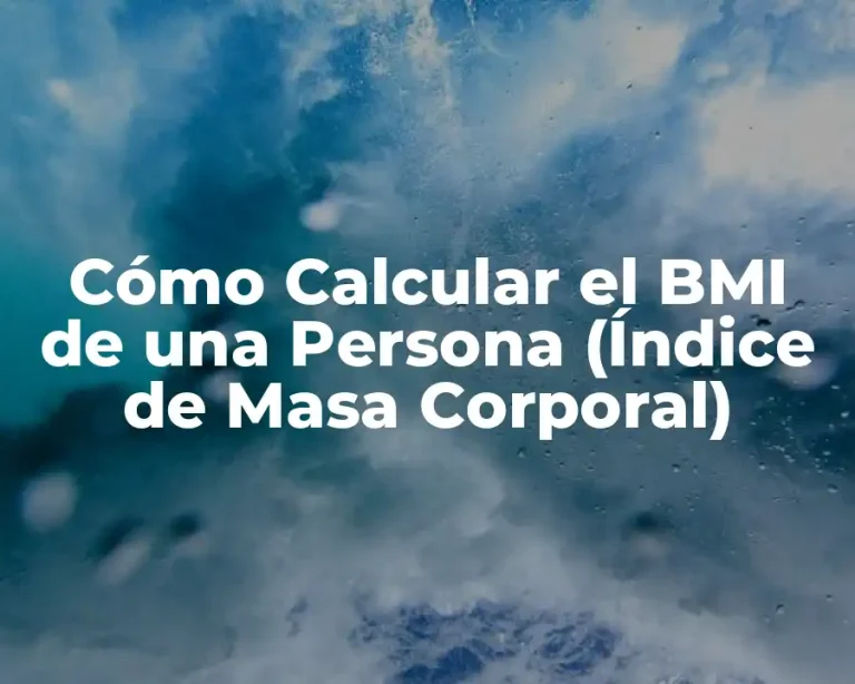 Cómo Calcular el BMI de una Persona (Índice de Masa Corporal)