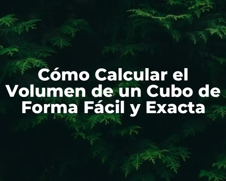 Cómo Calcular el Volumen de un Cubo de Forma Fácil y Exacta
