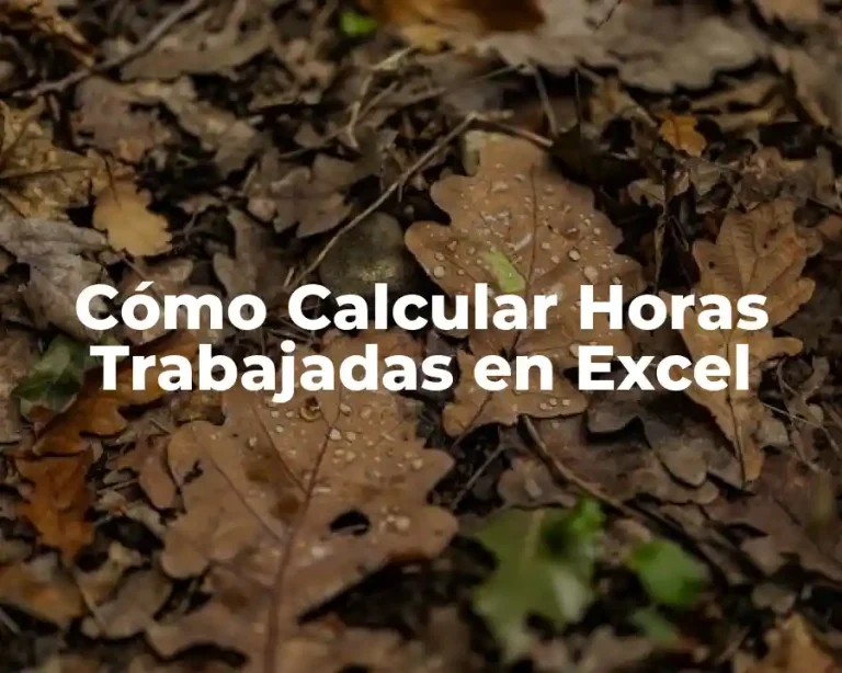 Cómo Calcular Horas Trabajadas en Excel