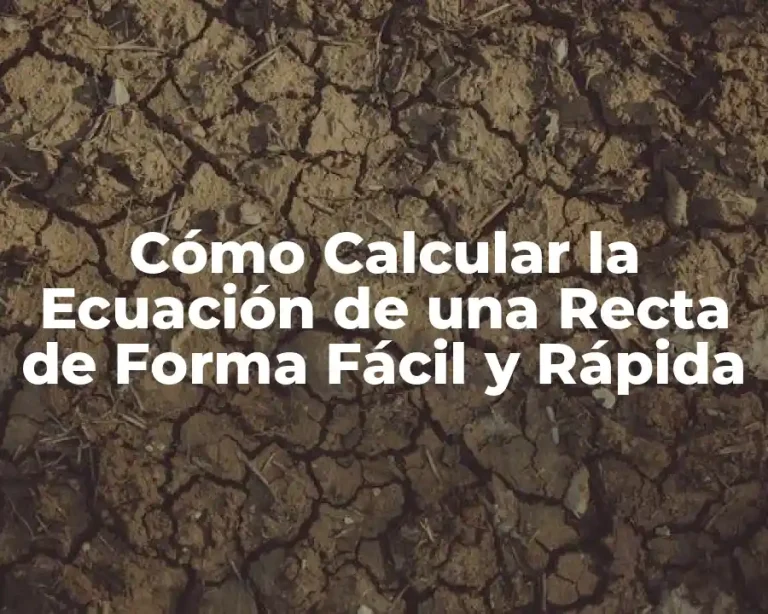Cómo Calcular la Ecuación de una Recta de Forma Fácil y Rápida