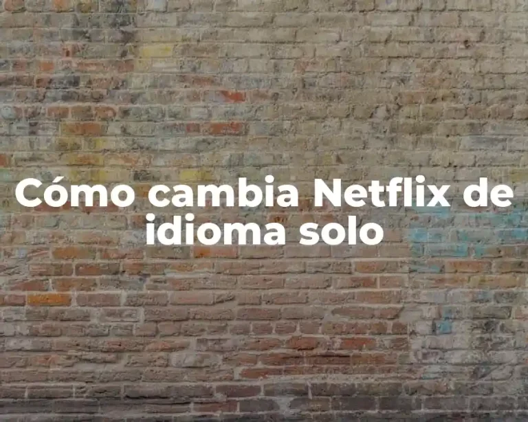 Cómo cambia Netflix de idioma solo