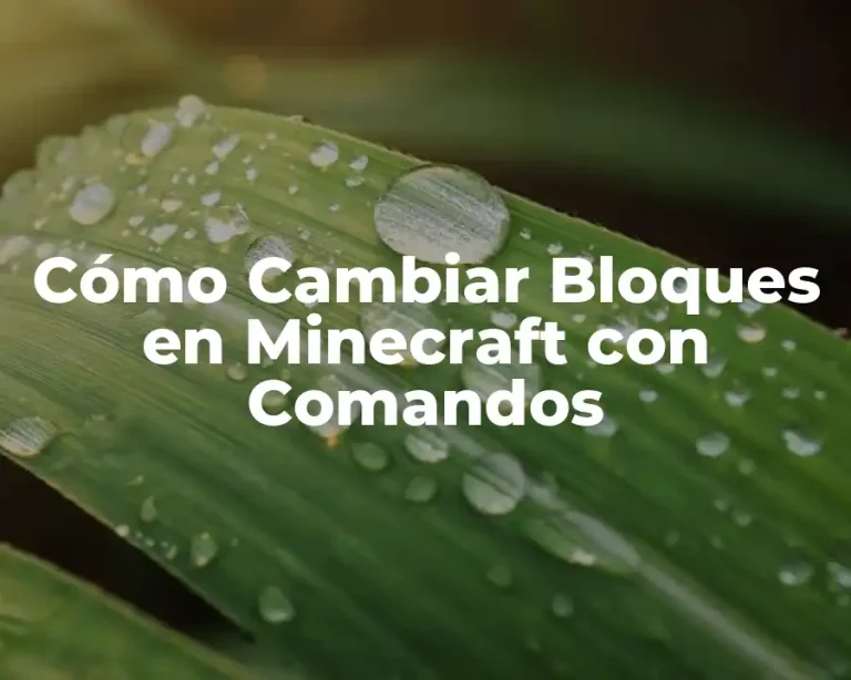 Cómo Cambiar Bloques en Minecraft con Comandos