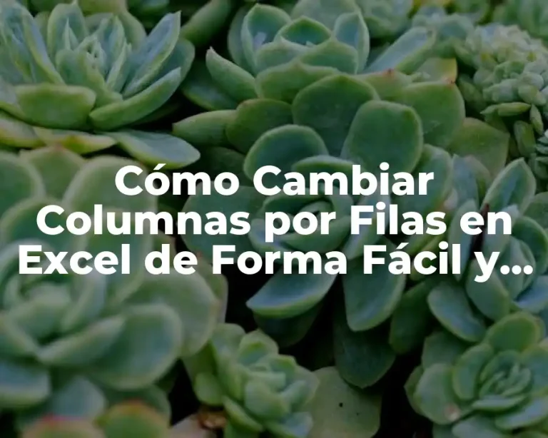 Cómo Cambiar Columnas por Filas en Excel de Forma Fácil y Rápida