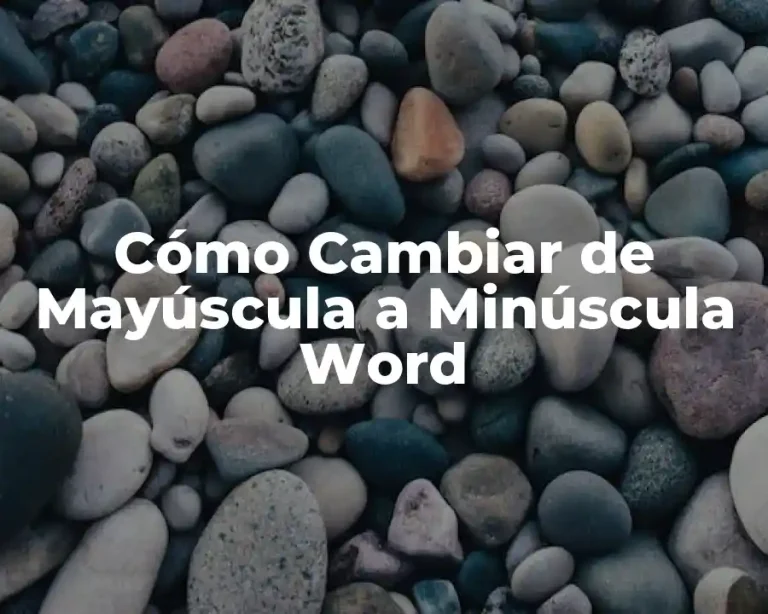 Cómo Cambiar de Mayúscula a Minúscula Word