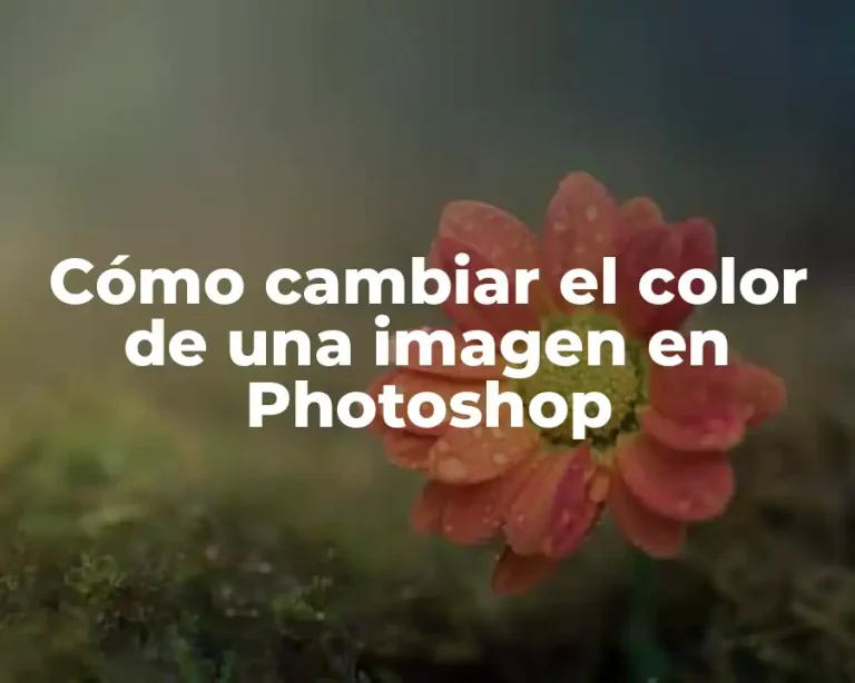 Cómo cambiar el color de una imagen en Photoshop